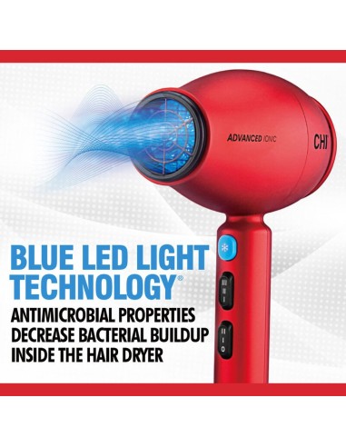 CHI 1875 Series Advanced Ionic Compact Hair Dryer Red